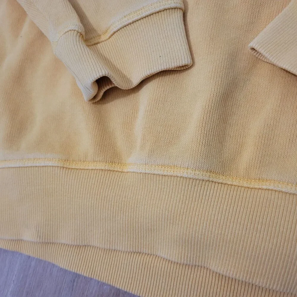 Tommy Bahama Relax 1/4 Zip Pullover Sweatshirt Yellow Large Marlin Logo Flaw!